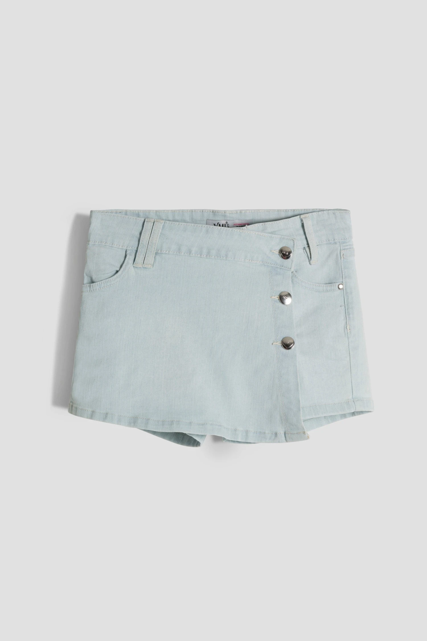 Girls Assymetric Denim Skort 3 Girls Assymetric Denim Skort