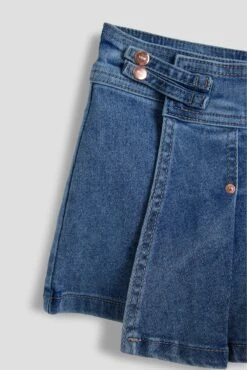 Girls Asymmetrical Pleated Denim Skort -Wana Fashion Shop GR12766 36N 3