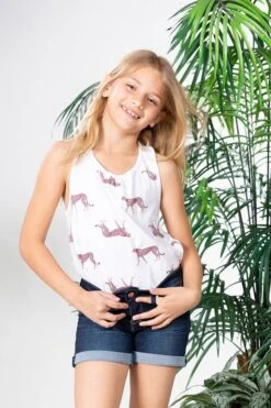 Girls Rolled Cuff Denim Shorts -Wana Fashion Shop GS39973 660 1