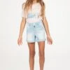 Girls Love Button-FlyCuffed Denim Shorts -Wana Fashion Shop GS57746 1036 1