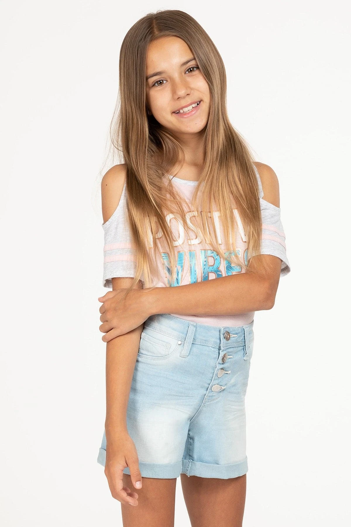 Girls Love Button-FlyCuffed Denim Shorts 4 Girls Love Button-FlyCuffed Denim Shorts - Image 2