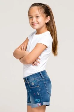 Girls Cuffed Shorts With Words -Wana Fashion Shop GS58994 105 3