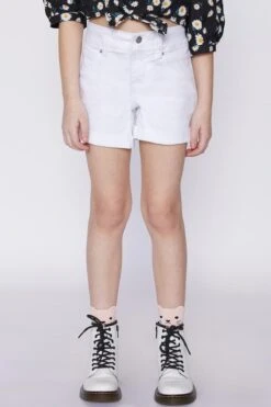 Girls 2-Button Essential Cuffed Shorts -Wana Fashion Shop GS61950 702 2
