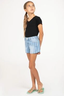 Girls Love Thick Stripe Denim Shorts -Wana Fashion Shop GS627 556 3
