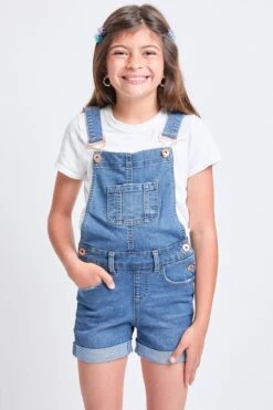 Girls Bib Cuffed Shortalls 23 Girls Bib Cuffed Shortalls -Wana Fashion Shop GS65184 2966M 5