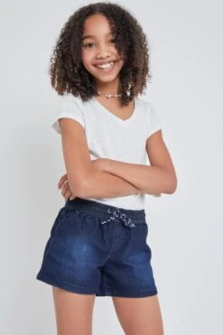 Girls Drawstring Joggers Shorts 15 Girls Drawstring Joggers Shorts -Wana Fashion Shop GS68479 176 1