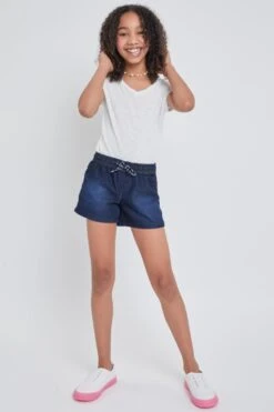 Girls Drawstring Joggers Shorts 16 Girls Drawstring Joggers Shorts -Wana Fashion Shop GS68479 176 2