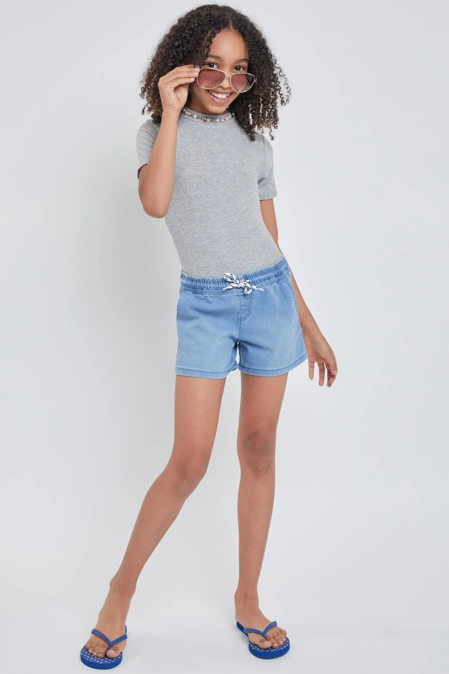 Girls Drawstring Joggers Shorts 3 Girls Drawstring Joggers Shorts