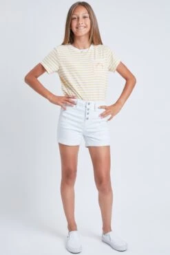 Girls EssentialRip And Self Repair Cuffed Shorts -Wana Fashion Shop GS69850 K2573 1 Custom 1