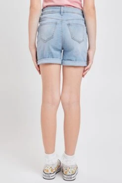 Girls EssentialRip And Self Repair Cuffed Shorts -Wana Fashion Shop GS69850 L2541 4
