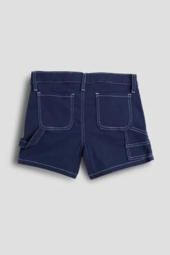 Girls Contrast Stitch Carpenter Shorts -Wana Fashion Shop GS72008 NAVY 2 aad003e0 4dea 49b8 84df c419f66be8de