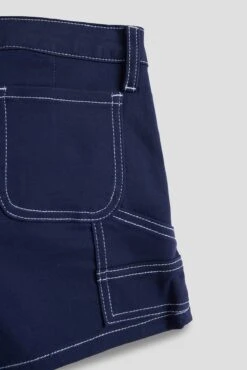 Girls Contrast Stitch Carpenter Shorts -Wana Fashion Shop GS72008 NAVY 3 796a6abf 839c 494a 95df b86801d7283c