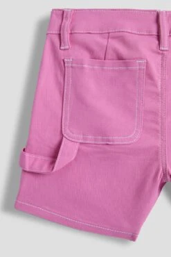 Girls Contrast Stitch Carpenter Shorts -Wana Fashion Shop GS72008 PNKHZ 2 d0970cdc 2471 4a6a b605 9492d8b49b5e