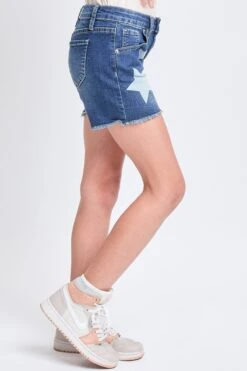 Girls Star Print Fray Hem Shorts 11 Girls Star Print Fray Hem Shorts -Wana Fashion Shop GS75350 36S 3