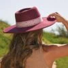 Women’s Boho Tribal Band Felt Hat -Wana Fashion Shop HAT 6 MMT8257PU PURPL LS1