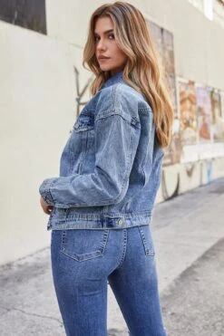Women's Oversized Boyfriend Denim Jacket -Wana Fashion Shop J105076 2851M P971768 2806M LS3