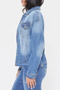 Women's Oversized Boyfriend Denim Jacket -Wana Fashion Shop J105076 1339 3
