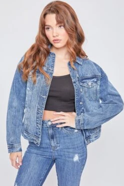Women's Oversized Boyfriend Denim Jacket -Wana Fashion Shop J105076 2851M 1