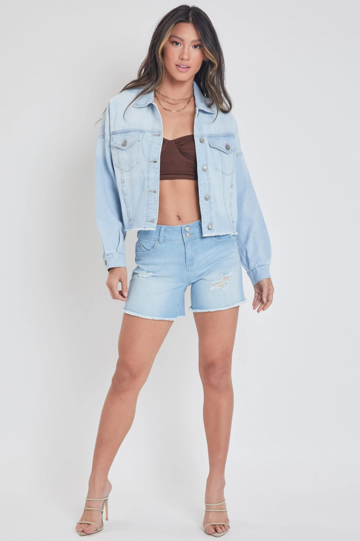Women's Denim Jacket With Raw Hem 7 Women's Denim Jacket With Raw Hem - Image 5