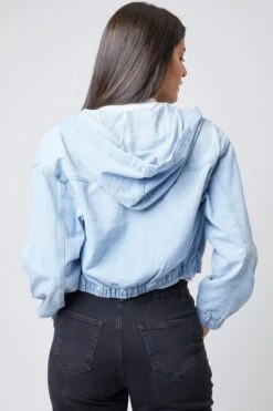 Women's Crop Hooded Denim Jacket Deal -Wana Fashion Shop J108376 55 3
