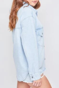 Women's Long Sleeve Denim Oversized Shacket -Wana Fashion Shop J1090DSH 36Q 3