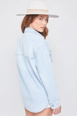 Women's Long Sleeve Denim Oversized Shacket -Wana Fashion Shop J1090DSH 36Q 4