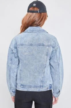 Women's Oversized Utility Denim Jacket -Wana Fashion Shop J111476 169L1 4