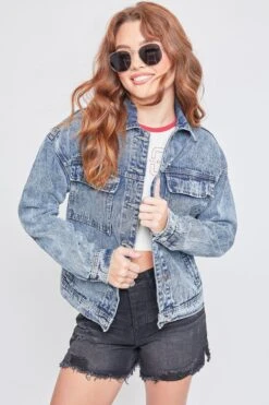 Women's Oversized Utility Denim Jacket -Wana Fashion Shop J111476 169M1 1