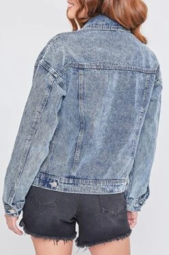 Women's Oversized Utility Denim Jacket -Wana Fashion Shop J111476 169M1 4