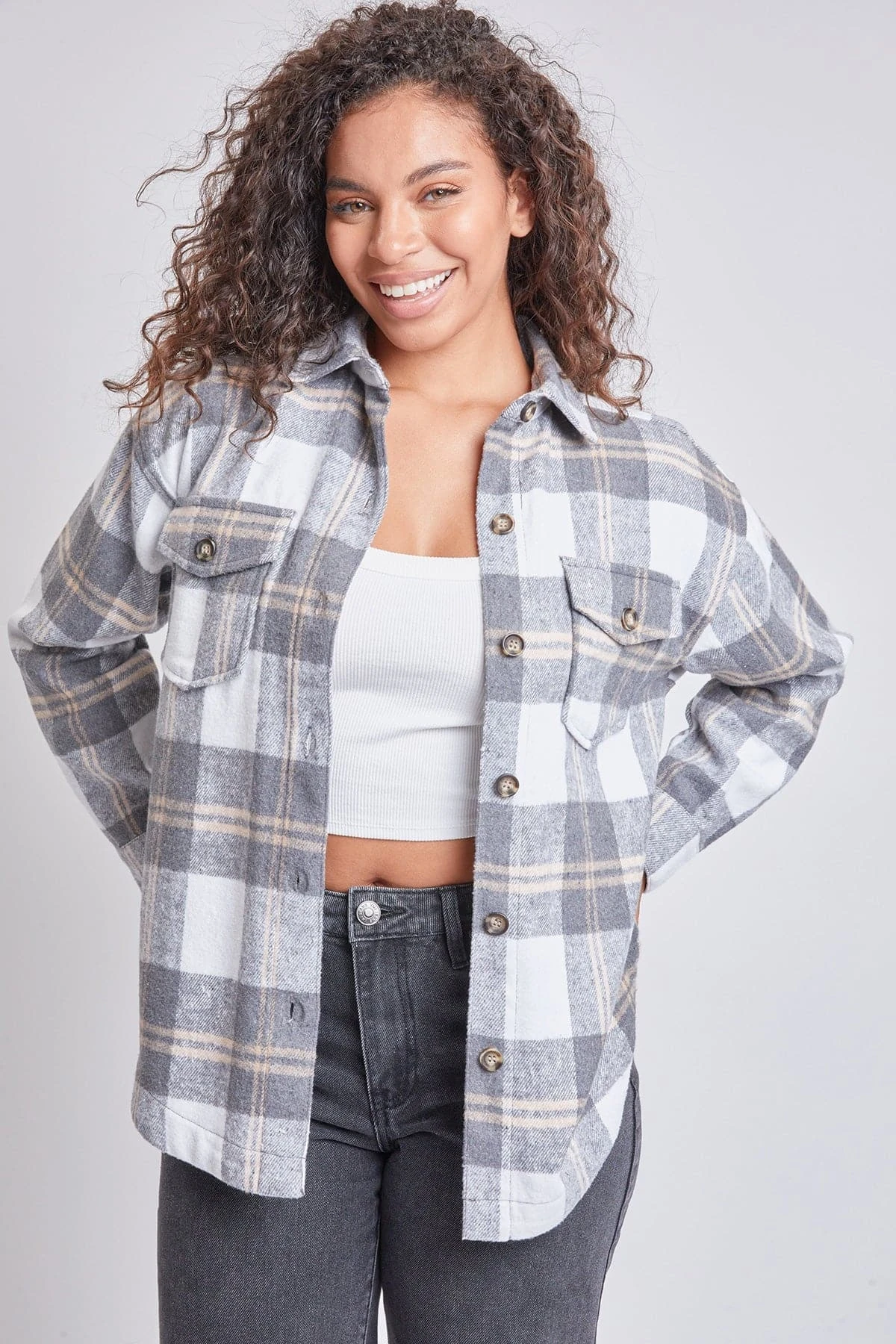 Women's Oversized Plaid Flannel Shacket 3 Women's Oversized Plaid Flannel Shacket