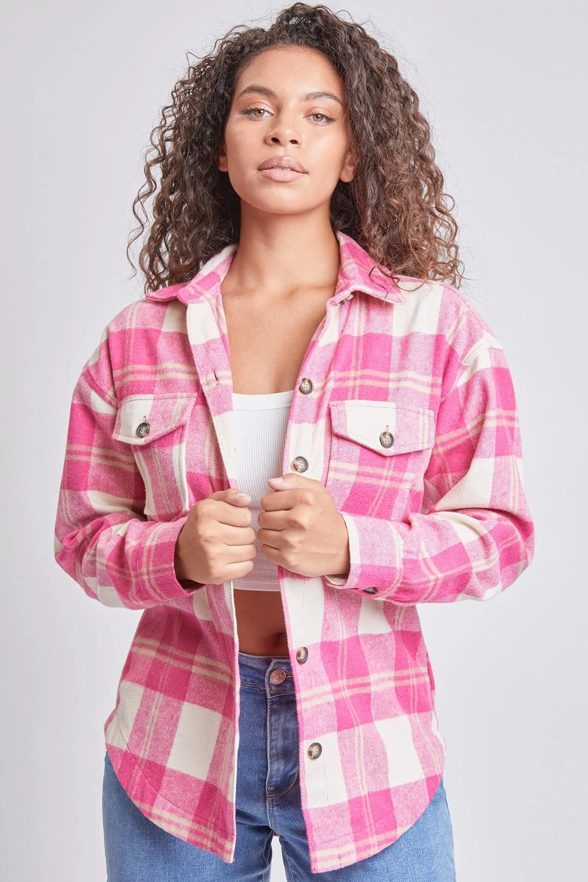 Women's Oversized Plaid Flannel Shacket 18 Women's Oversized Plaid Flannel Shacket - Image 16