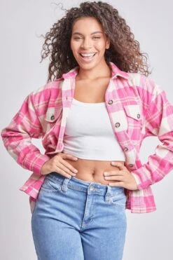 Women's Oversized Plaid Flannel Shacket 40 Women's Oversized Plaid Flannel Shacket -Wana Fashion Shop J1115PSH PKKPL 4 6ac50ce9 04b4 4932 8389 40fb929c32f4