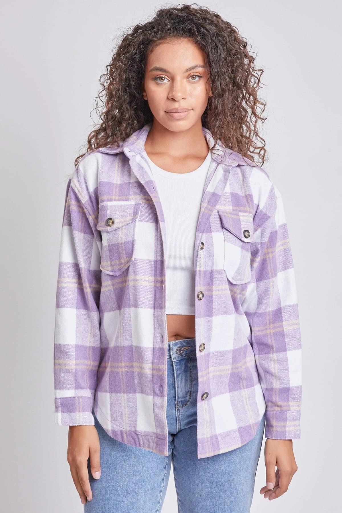 Women's Oversized Plaid Flannel Shacket 11 Women's Oversized Plaid Flannel Shacket - Image 9