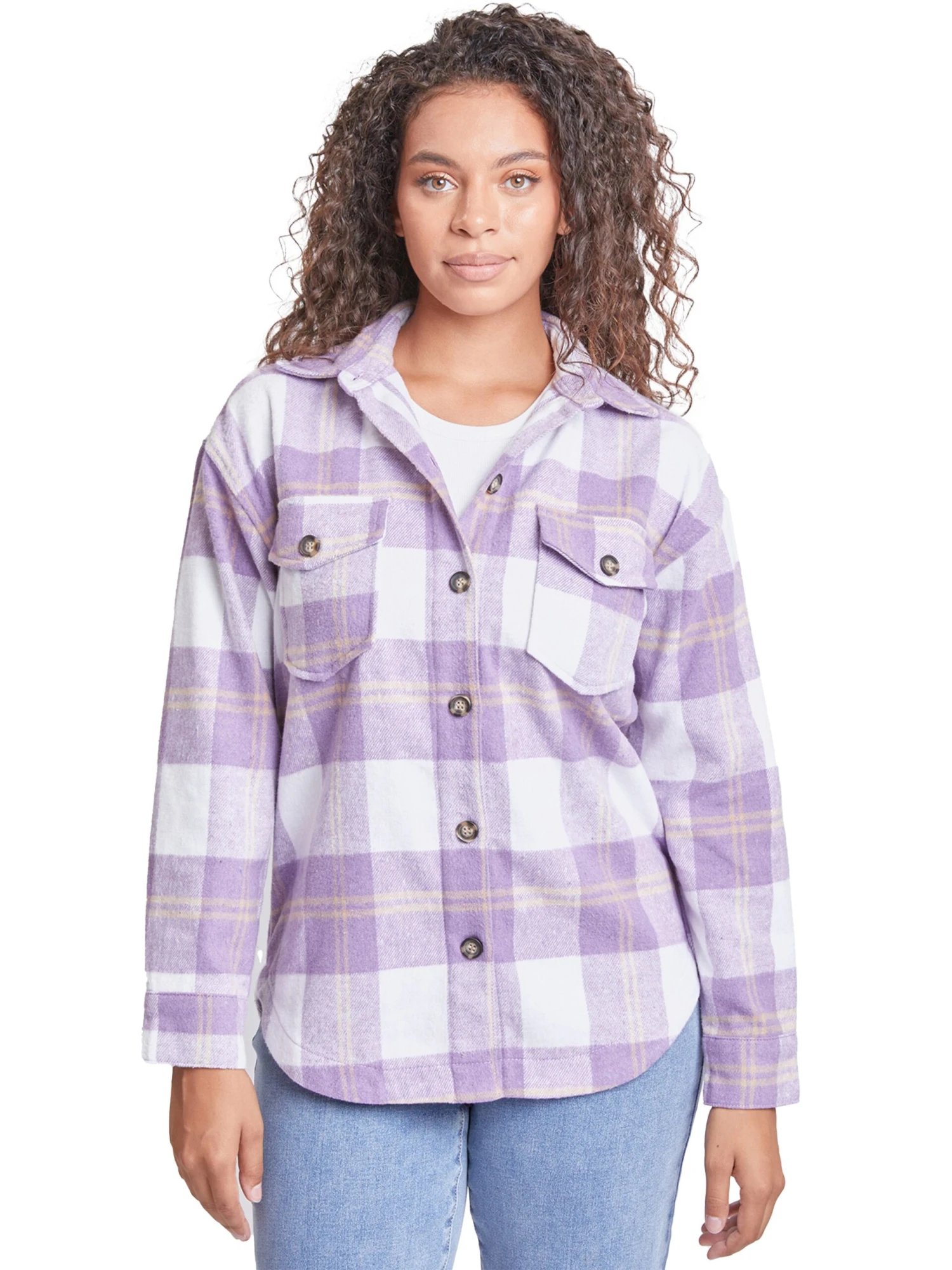 Women's Oversized Plaid Flannel Shacket 14 Women's Oversized Plaid Flannel Shacket - Image 12