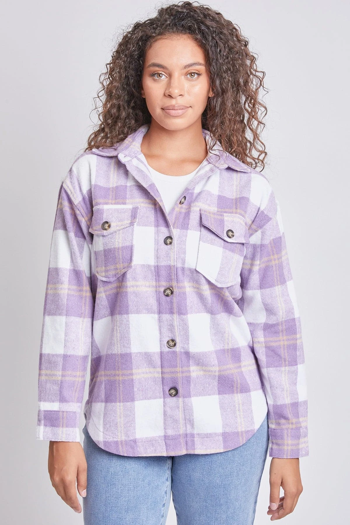Women's Oversized Plaid Flannel Shacket 12 Women's Oversized Plaid Flannel Shacket - Image 10