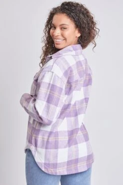 Women's Oversized Plaid Flannel Shacket 34 Women's Oversized Plaid Flannel Shacket -Wana Fashion Shop J1115PSH PRPPL 9 614ce580 61c6 46fa 9f62 2483ff1b3a1b
