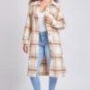 Women's Plaid Shacket Long Duster 1 Women's Plaid Shacket Long Duster -Wana Fashion Shop J1116PSH KHAPL 4