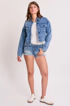 Women's Cropped Trucker Denim Jacket