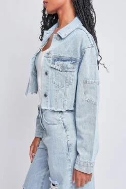 Women's Cropped Denim Jacket -Wana Fashion Shop J115276 2956L 4