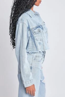 Women's Cropped Denim Jacket -Wana Fashion Shop J115276 2956L 7
