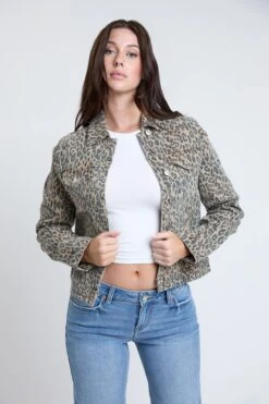 Women's Bull Denim Mid Length Jacket -Wana Fashion Shop J123589 CHETA 2