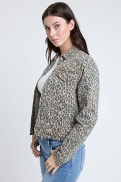 Women's Bull Denim Mid Length Jacket -Wana Fashion Shop J123589 CHETA 4