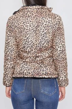 Women's Winter Faux Fur Reversible Jacket -Wana Fashion Shop J1681 BLACKLEOPARDNTRL 9