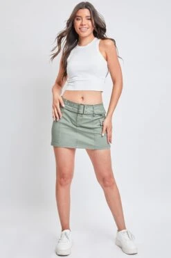 Women’s Belted Mini Cargo Skirt 25 Women’s Belted Mini Cargo Skirt -Wana Fashion Shop K1200P1 GRNTE 1