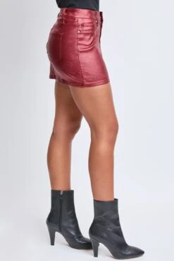 Women's Metallic Micro Mini Skirt -Wana Fashion Shop K1325ME REDWINE 4