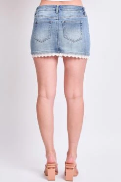 Women's Luxe Lace Trim Micro Mini Skirt -Wana Fashion Shop K135260 08C 3