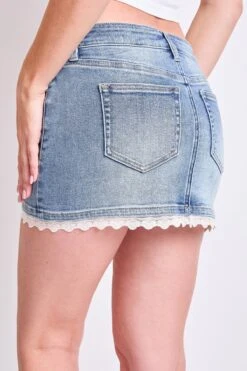 Women's Luxe Lace Trim Micro Mini Skirt -Wana Fashion Shop K135260 08C 6