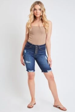 Women's WannaBettaButt Button Fly Bermuda Shorts 18 Women's WannaBettaButt Button Fly Bermuda Shorts -Wana Fashion Shop M103056 2885 2