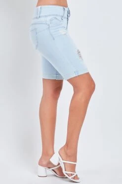 Women's WannaBettaButt 3-Button Cuffed Bermuda Shorts -Wana Fashion Shop M107556 Q1884 3