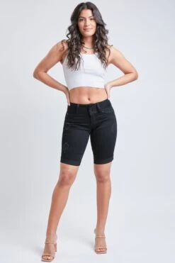 Women's WannaBettaButt 3-Button Cuffed Bermuda Shorts -Wana Fashion Shop M107556 W1910 2